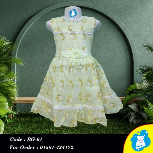 Elegant Soft Cotton Floral Dress for Kid's